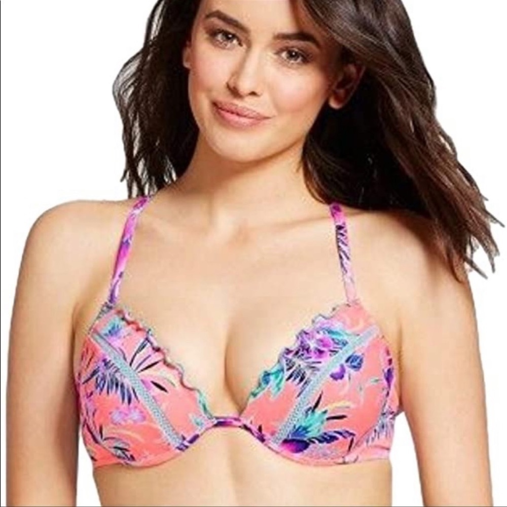 NWOT Shade & Shore Tropical Print Bikini Top